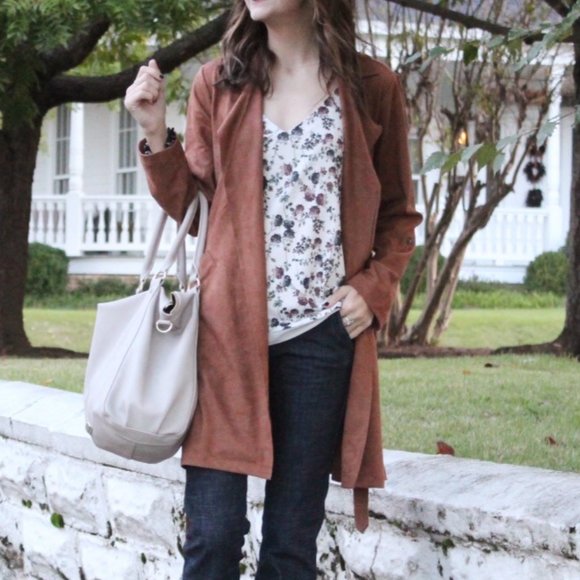 Suede Trench Coat - Picture 2 of 2